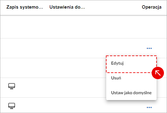 Ekran z tabelą kod&oacute;w VAT