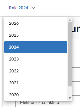 Schermata scelta anno fiscale